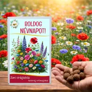 Egyedi névnapi ajándék - 12 darab feliratos vadvirágos viráglabda díszdobozban - Zümishop