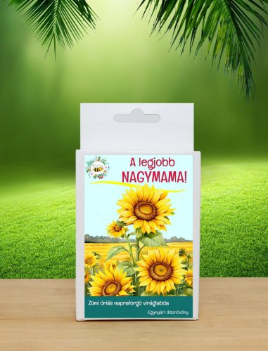 Legjobb Nagymama feliratos  6  db viráglabda óriás napraforgó vetőmagokkal- Anyák napi ajándék ötlet