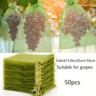Gyümölcsvédő hálós zöld zsákok – légáteresztő zsák fedők és növénytámogató háló, 50 db-os csomag (15x20 cm)