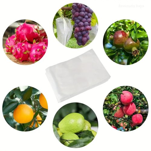 Gyümölcsvédő hálós zsákok – légáteresztő zsák fedők és növénytámogató háló, 10 db-os csomag (20×30 cm)