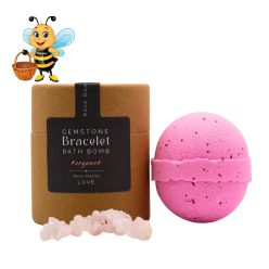 Rózsakvarc fürdőbomba valódi ásvány karkötővel és hidratáló shea vajjal - Zümishop