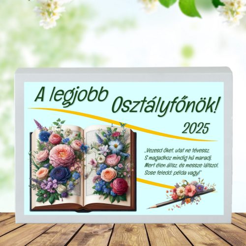 A legjobb osztályfőnök feliratú viráglabda ajándékdoboz tanároknak 4 doboz viráglabdával