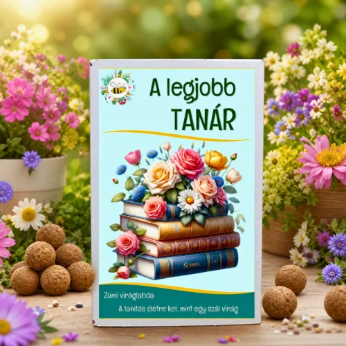 Ajándék tanárnak pedagógusnapra – „A legjobb Tanárnak” viráglabda 6 db vadvirágos viráglabdával
