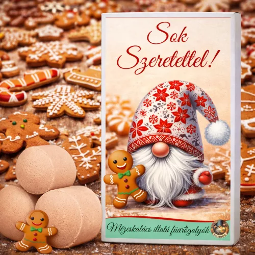 Forró mézeskalács illatú pezsgő fürdőgolyók - kényeztető wellness ajándék és téli fürdőélmény - Zümishop