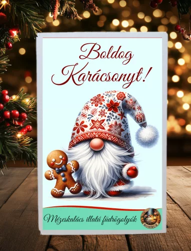 Mézeskalács Illatú Pezsgő Fürdőgolyó - Boldog Karácsonyt! Felirattal - Zümishop