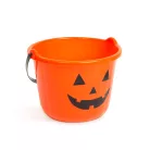 Halloween Cukorkagyűjtő Vödör Tök Mintával – Narancssárga Műanyag Vödör