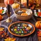 Halloween papírtányér – Happy Halloween feliratos, kerek, 23 cm, 8 db/csomag