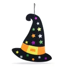 Halloween boszorkánykalap dekoráció – akasztható, fekete filc, 38 × 33 cm