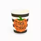 Halloween papírpohár – tök mintás, Trick or Treat feliratos, 2,5 dl, 8 db/csomag