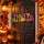 Halloween ajtódísz – Happy Halloween feliratos, glitteres, akasztható MDF dekoráció