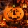 Halloween tök lampion – Akasztható narancssárga papír dekoráció, 26 cm