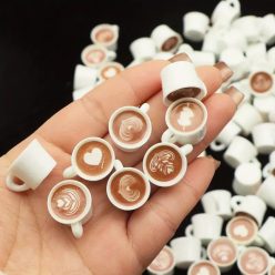   Decoden Kávé Gyanta Díszek – DIY Latte Art Szív Design (10 db/csomag)