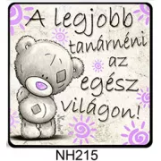   Hűtőmágnes 7,5 cm x 7,5 cm - A legjobb tanárnéni - Ajándék Tanároknak