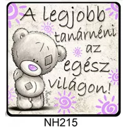   Hűtőmágnes 7,5 cm x 7,5 cm - A legjobb tanárnéni - Ajándék Tanároknak