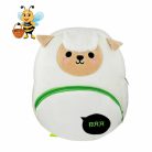 Fehér puha bárányos plüss hátizsák óvodásoknak – ölelnivaló állatos ovis táska kislányoknak és kisfiúknak – Zümishop