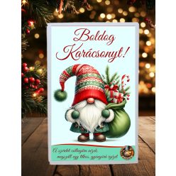   Karácsonyi viráglabda doboz – ünnepi címkével (ajándékötlet nőknek)