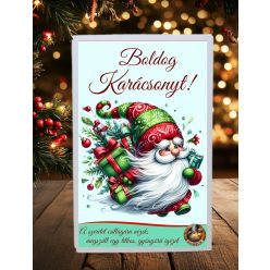   Karácsonyi viráglabda ajándékdoboz – Piros-arany címkével-karácsonyi ajándékötlet