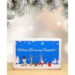   Karácsonyi feliratos doboz választható viráglabdával (Karácsonyi ajándék ötlet)