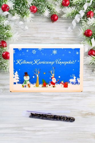 Karácsonyi feliratos doboz választható kémcsőkerttel