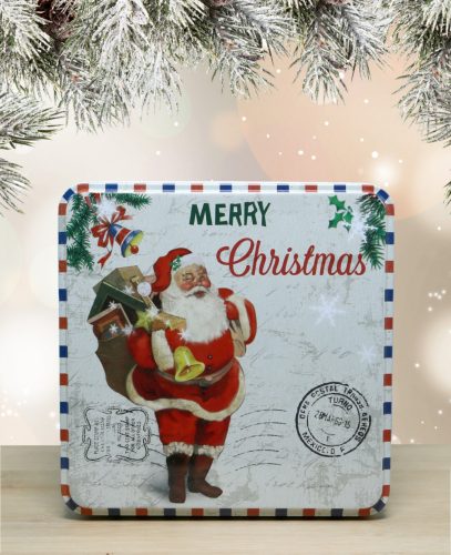 Karácsonyi  12 db-os fém  díszdoboz választható viráglabdával