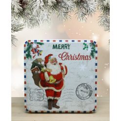   Karácsonyi  24 db-os fém  díszdoboz választható viráglabdával