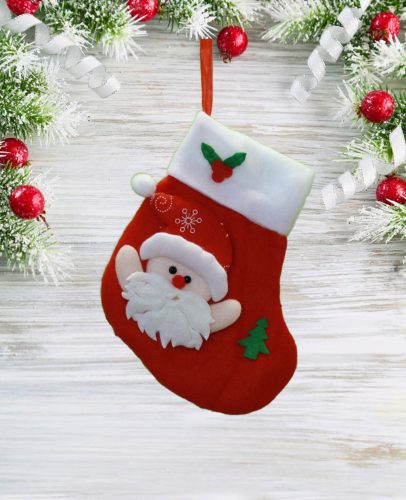 Textil mikulás csizma kicsi