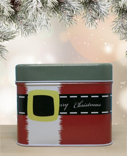 Fém karácsonyi díszdoboz 24 db választható viráglabdával