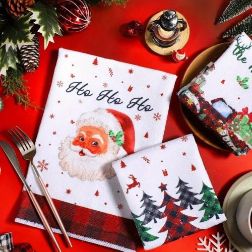 6 db Karácsonyi Konyharuha és Törlőkendő Szett (40,64×60,96 cm)