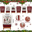 6 db Farmhouse Karácsonyi Székhuzat (50×60 cm) – Piros-fekete kockás mintával, tündérekkel és traktorokkal 