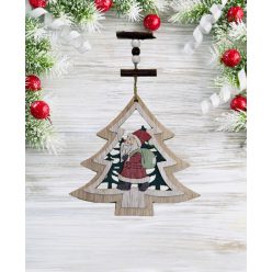 Fából készült karácsonyfa dísz 
