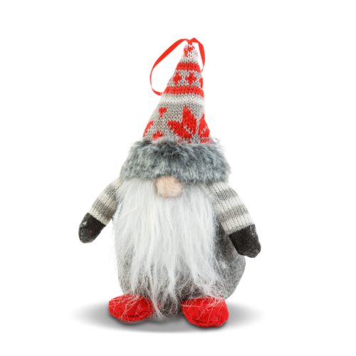 Skandináv Karácsonyi Manó – Textil Dekoráció Nagy Szakállal (8×14×20 cm)