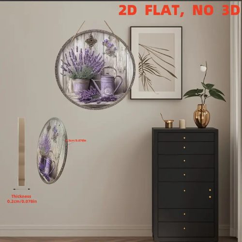 Kerek levendulás falikép 20x20 cm