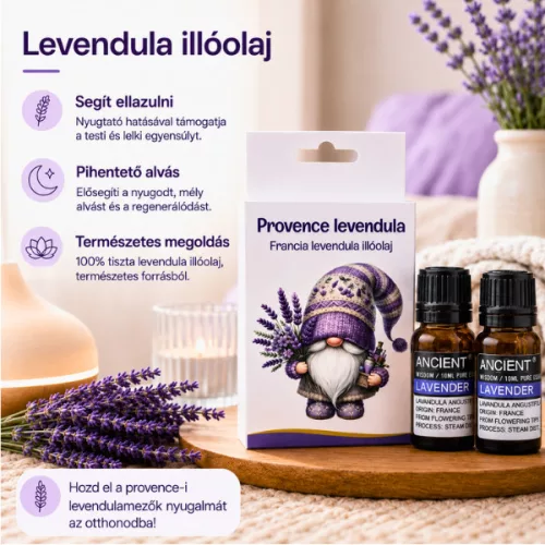 100% Tiszta Francia Levendula Illóolaj (2*10 ml)
