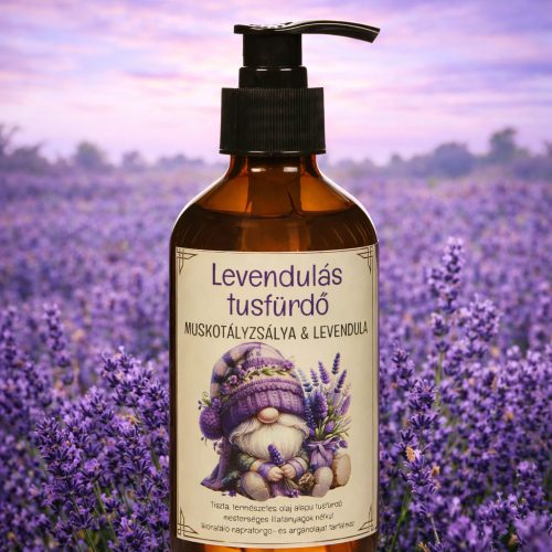Levendula-zsálya aromaterápiás tusfürdő 250ml ajándékkal - frissítő természetes kozmetikum - Zümishop