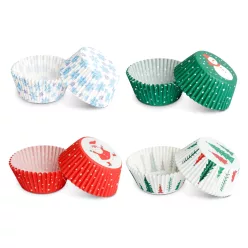   Karácsonyi muffin papír szett – 4 féle ünnepi mintával, 100 db