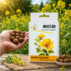 Mustár vetőmag viráglabda – méhbarát sárga virágok termesztése kertben egyszerűen