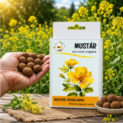 Mustár vetőmag viráglabda – méhbarát sárga virágok termesztése kertben egyszerűen