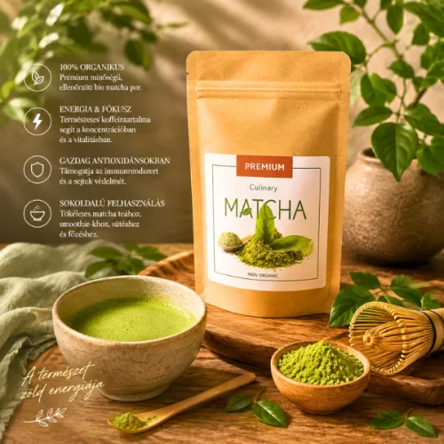 Organikus Kulináris Matcha Tea – Finomra Őrölt Matcha Por (50 g)