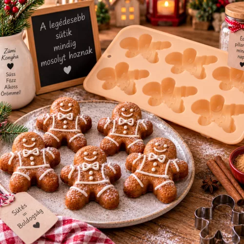 Szilikon sütőforma – Mézi, mézeskalács figura – 6 adagos – 29,5 cm
