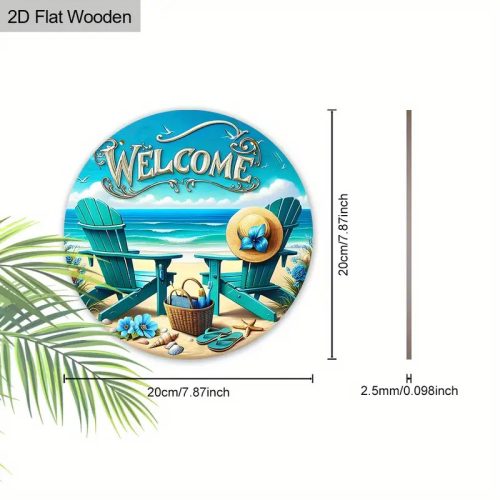 2D  Nyári üdvözlő fa tábla – Vidám strandhangulat az otthonodban