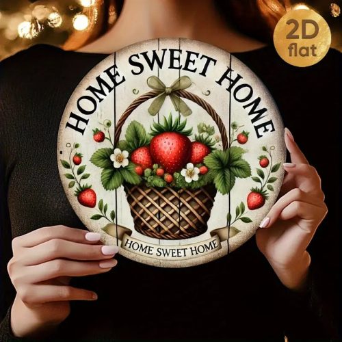 Vintage stílusú “Home Sweet Home” tábla – Epermintás  kerti dekoráció
