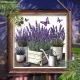 Rusztikus levendulás fa falikép - 20x20 cm-es vintage kerti és beltéri dekoráció - Zümishop