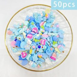   50 db ASzínes Gyantadísz – Rajzfilm & Virág Mintás DIY Dekoráció