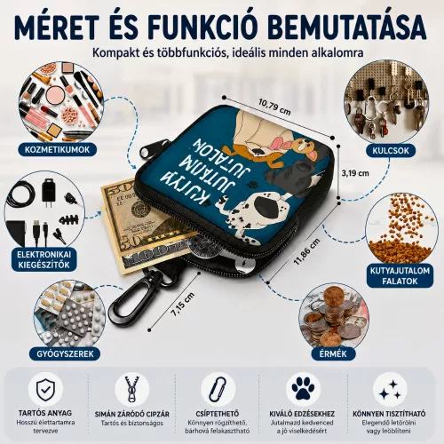 Kutyás jutalomfalat-tartó táska karabinerrel – praktikus ajándék kutyásoknak