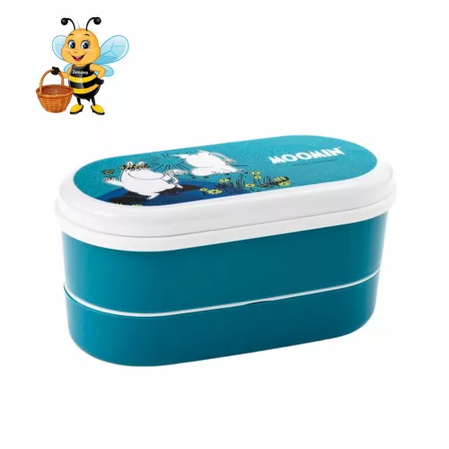 Moomins (Muminok) Bento Uzsonnás Doboz Szett - Beépített Evőeszközzel - Zümishop