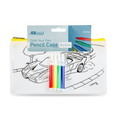 Színezhető tolltartó - 4 filccel - 21 x 12 cm autós