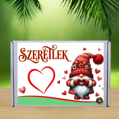 Szeretlek” kényeztető ajándékdoboz fürdősóval és szappannal