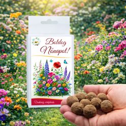 Nőnapi praktikus ajándék - 6 db-os vadvirágos viráglabda válogatás díszdobozban - Zümishop