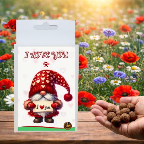 I LOVE YOU feliratos ajándékdoboz 6 db választható viráglabdával - romantikus ajándék - Zümishop