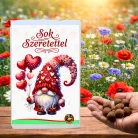 Sok szeretettel feliratos ajándékdoboz 12 db választható viráglabdával - egyedi kertészeti ajándék - Zümishop
